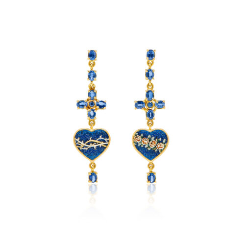 Blue Heart Ring front view